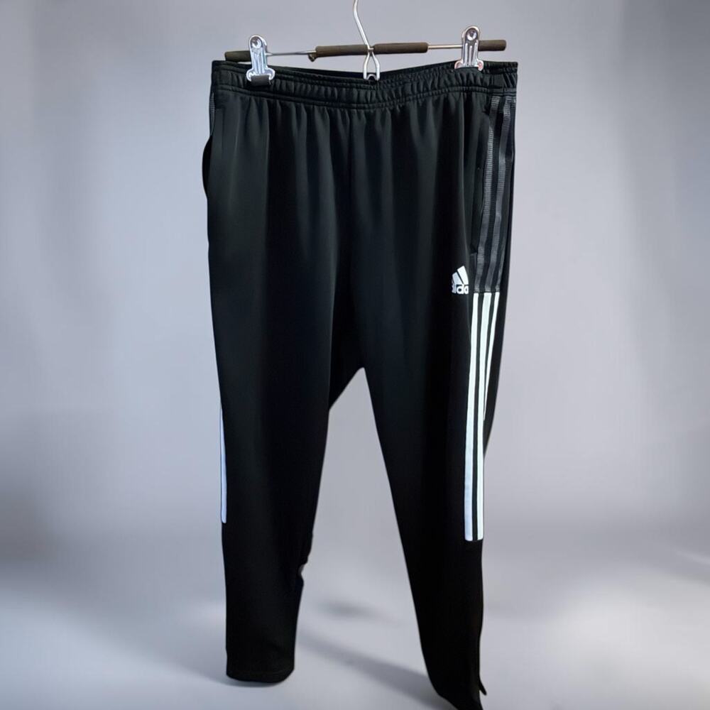 Adidas Tiro Track Pants Men's Large Black White 3 Stripe AEROREADY Soccer